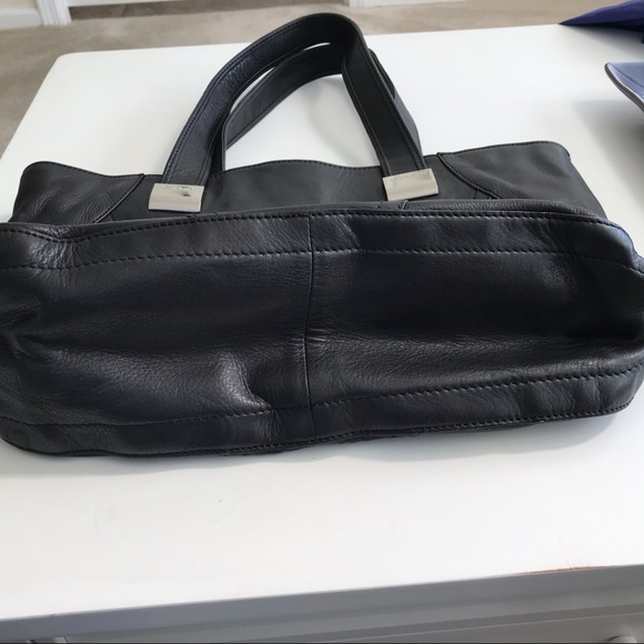 ✨B. Makowsky Large Black Leather Shoulder Bag NWOT - Picture 6 of 7